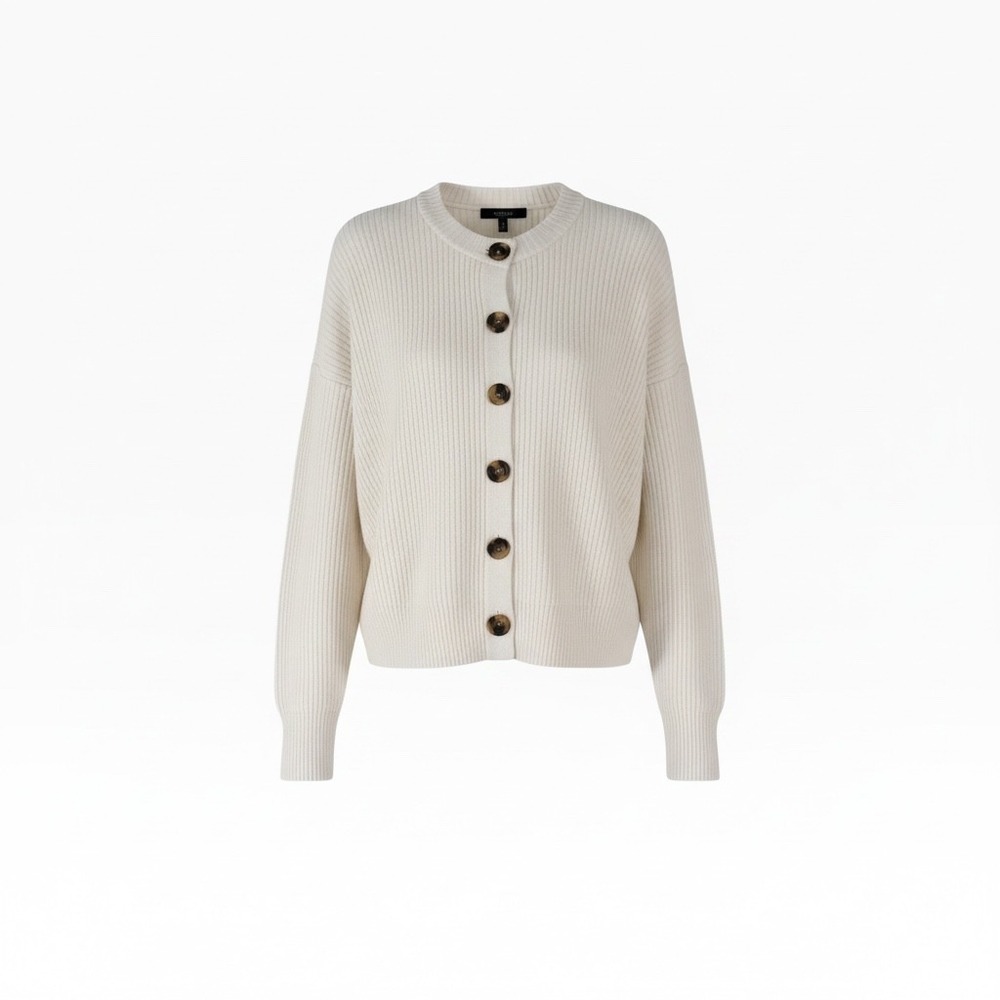Quince Women XL Organic Cotton Cardigan Sweater Cream White Button Front